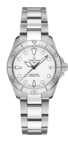 Certina DS Action Lady 34.5 Stainless Steel / White